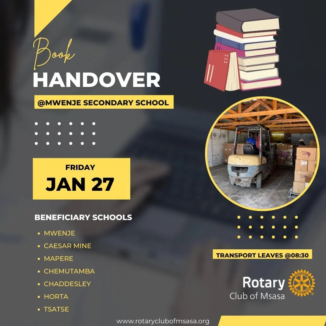 Ward 24 Book Handover at Mwenje Secondary School on Friday 27 January.